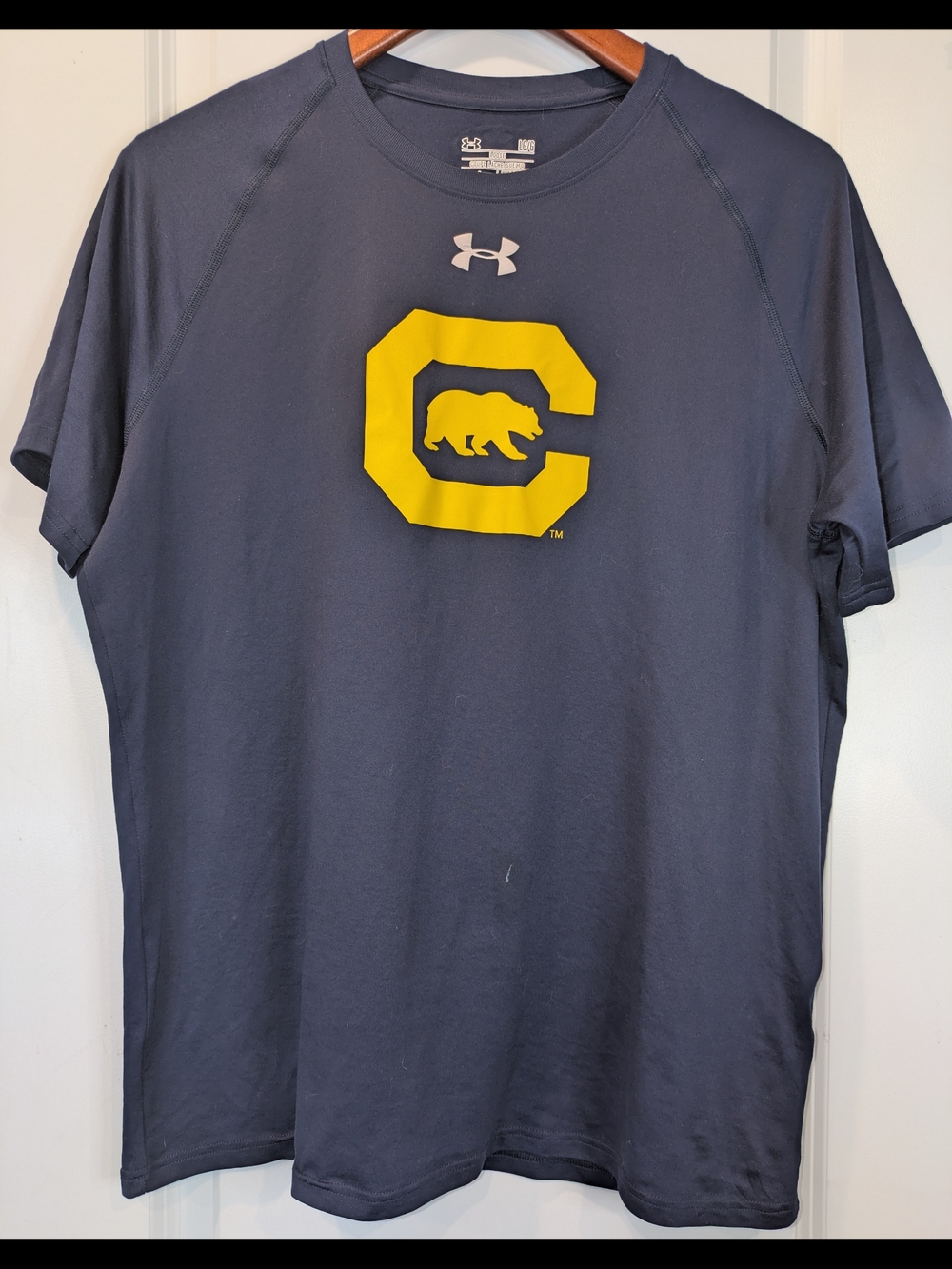 Under Armour Cal Bears HeatGear Athletic Shirt Navy Gold Size Large